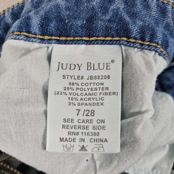 Judy Blue Jeans Womens 7/28 Blue Denim Skinny Fit Mid Rise Designer - Picture 13 of 14